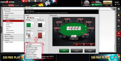 Optimization of tables at PokerStars .